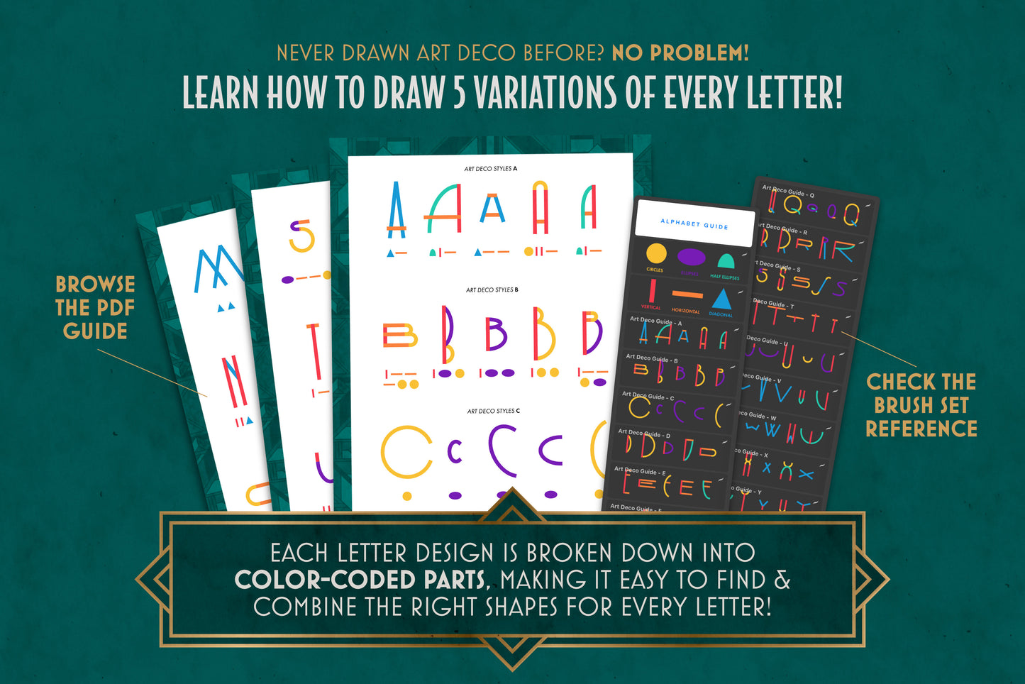 Modern Art Deco Lettering Toolkit