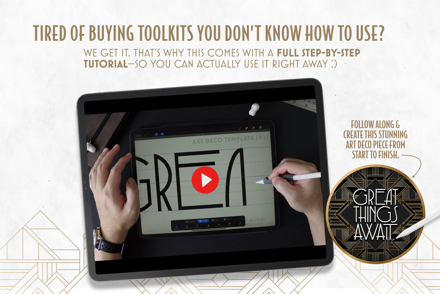 Modern Art Deco Lettering Toolkit