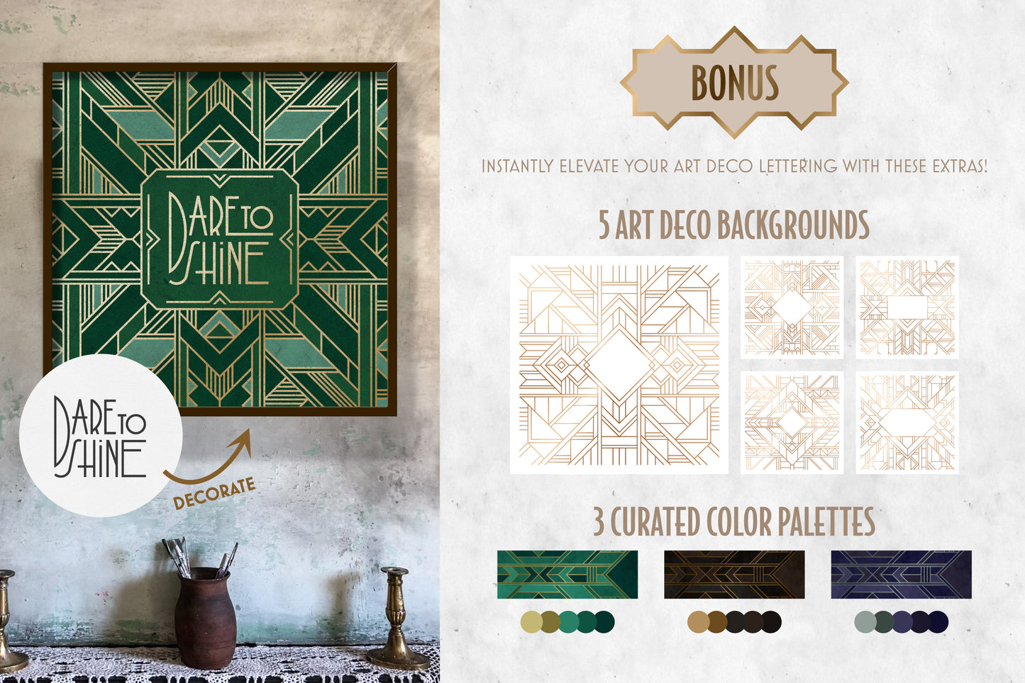 Modern Art Deco Lettering Toolkit