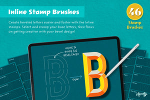 Bevel Letters Procreate Brushes & Stamps