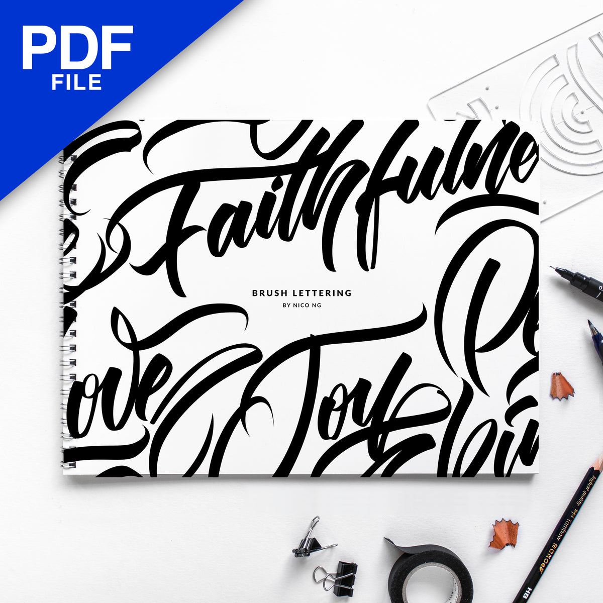 Letter-by-letter brush lettering workbook (PDF download) / Ligatures YYZ