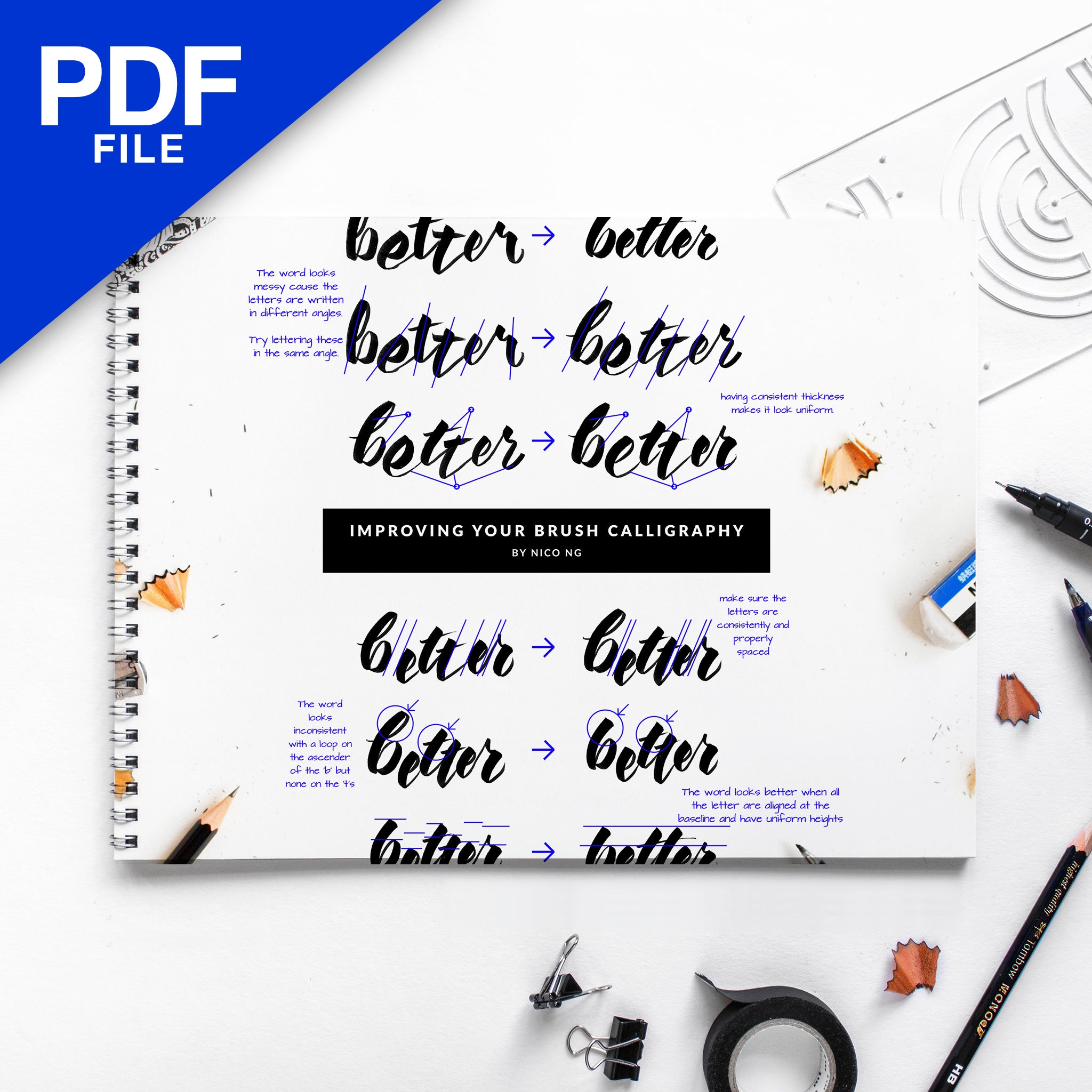 [PDF] Improving Your Brush Calligraphy Workbook by Nico Ng