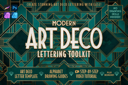 Modern Art Deco Lettering Toolkit