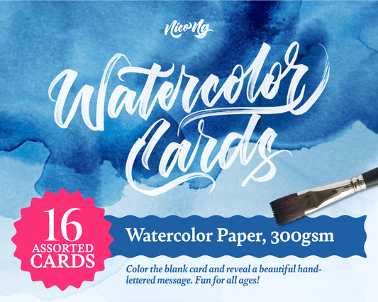 Watercolor Cards Set (300gsm Watercolor Paper)