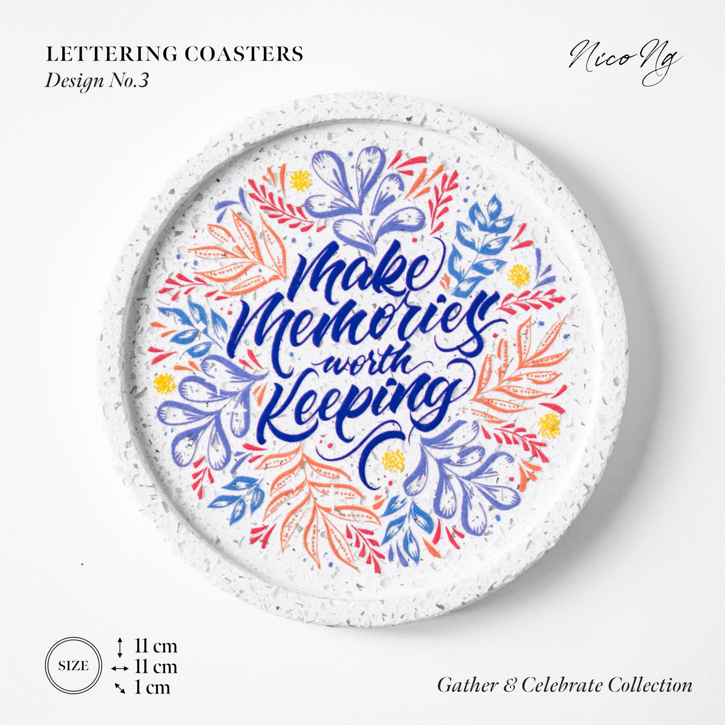 Gather and Celebrate: Individual Coaster (Design 3)