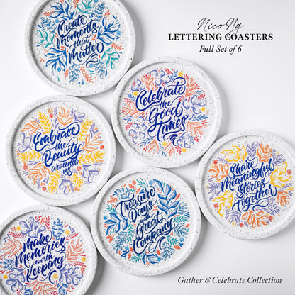 Gather and Celebrate: Full Set of 6 Coasters