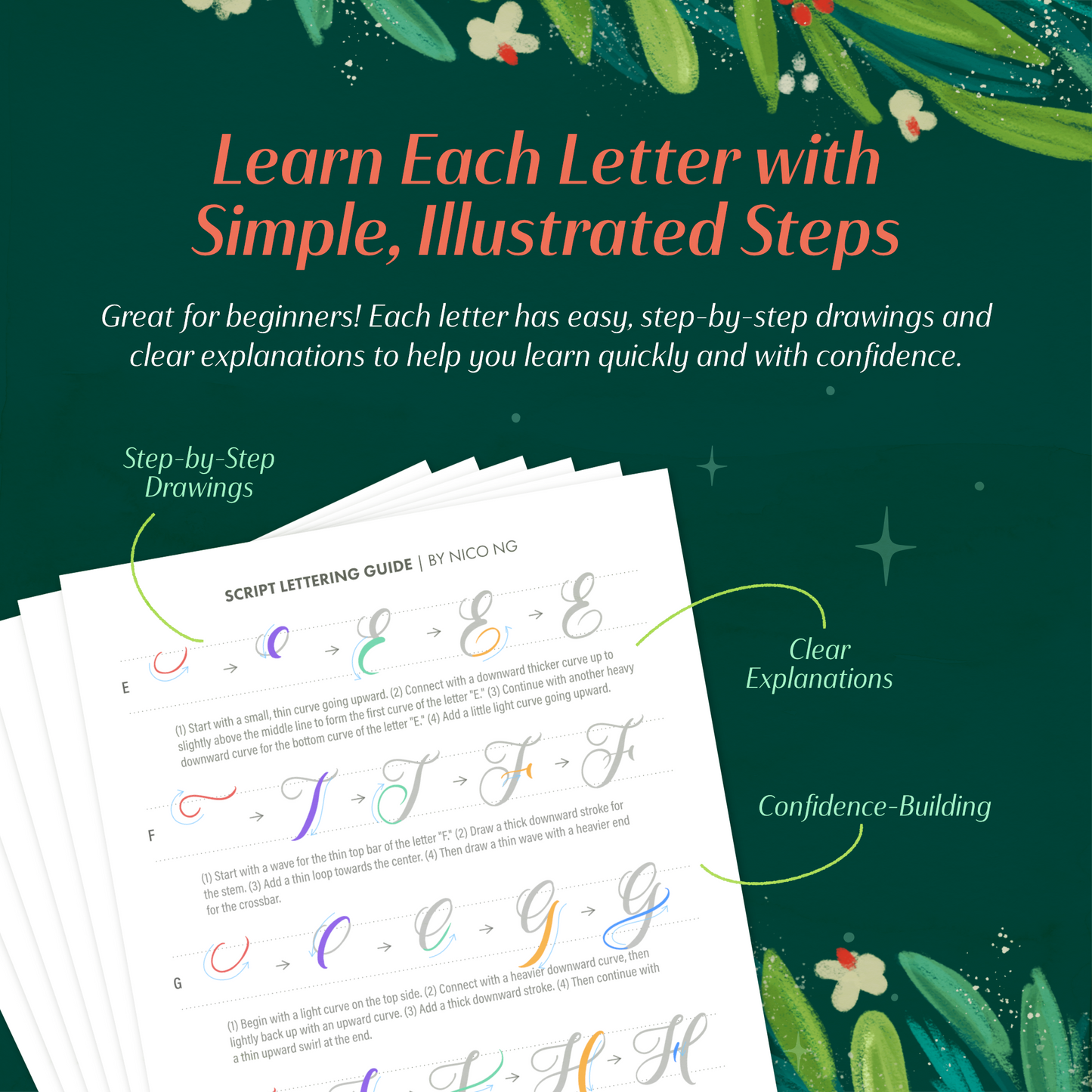 A to Z Beginner’s Guide to Lettering: Learn Sans Serif, Serif & Script Styles