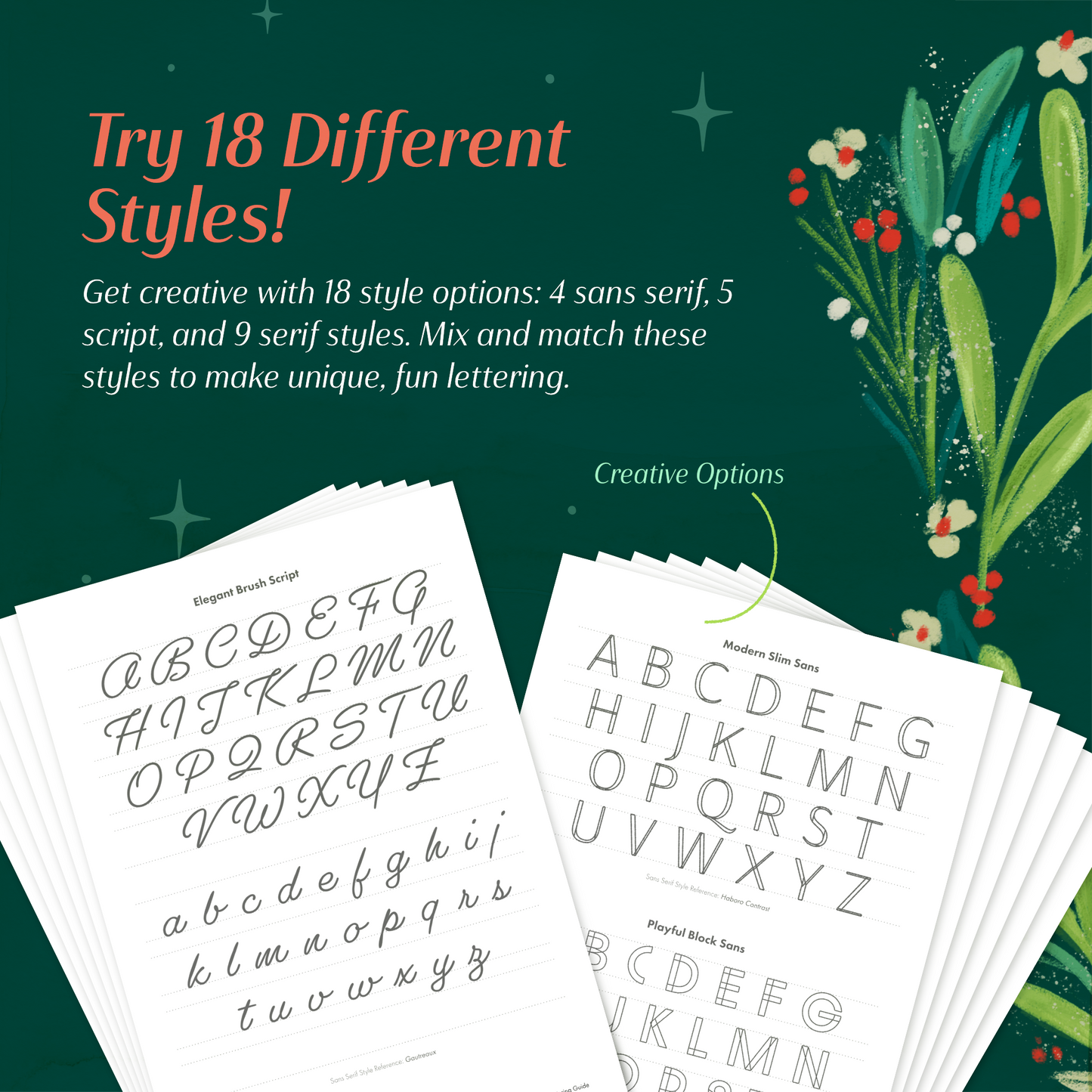 A to Z Beginner’s Guide to Lettering: Master Sans Serif, Serif & Script Styles