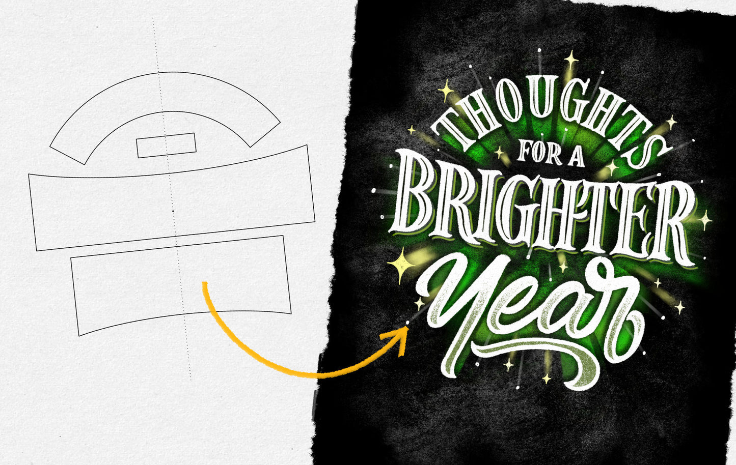 "Thoughts for a Brighter Year" Lettering Templates