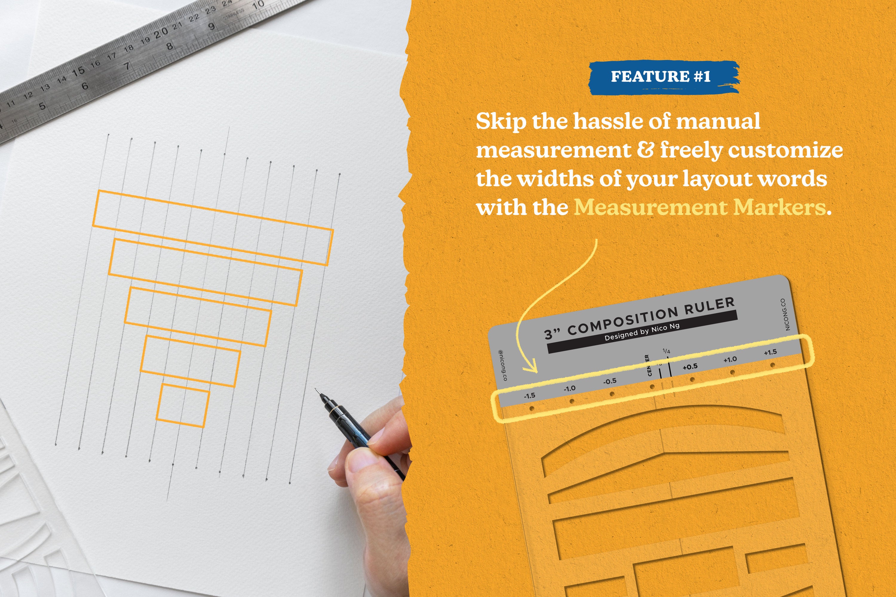 Lettering Composition Ruler Bundle by Nico Ng – The Postman's Knock