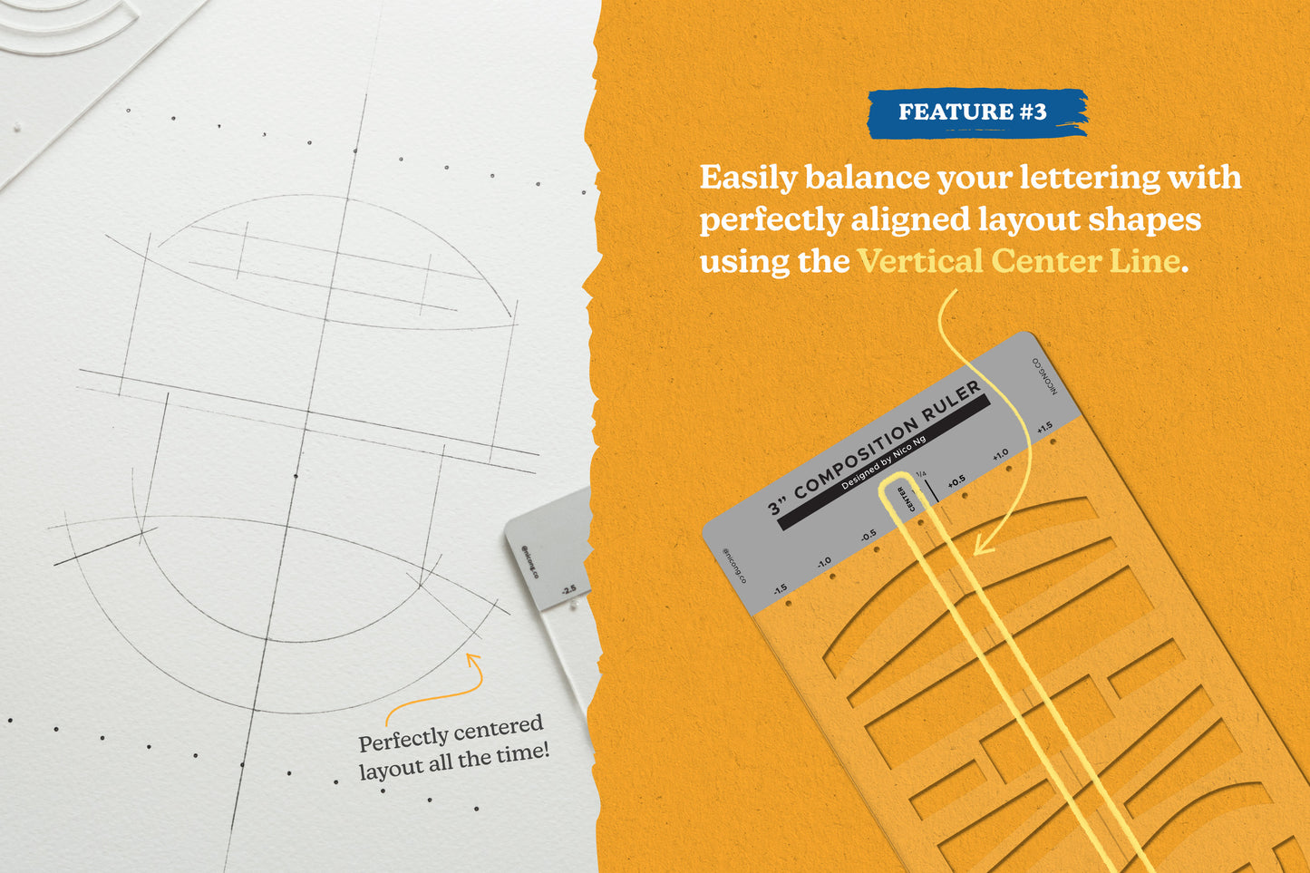 3-inch Composition Ruler by Nico Ng