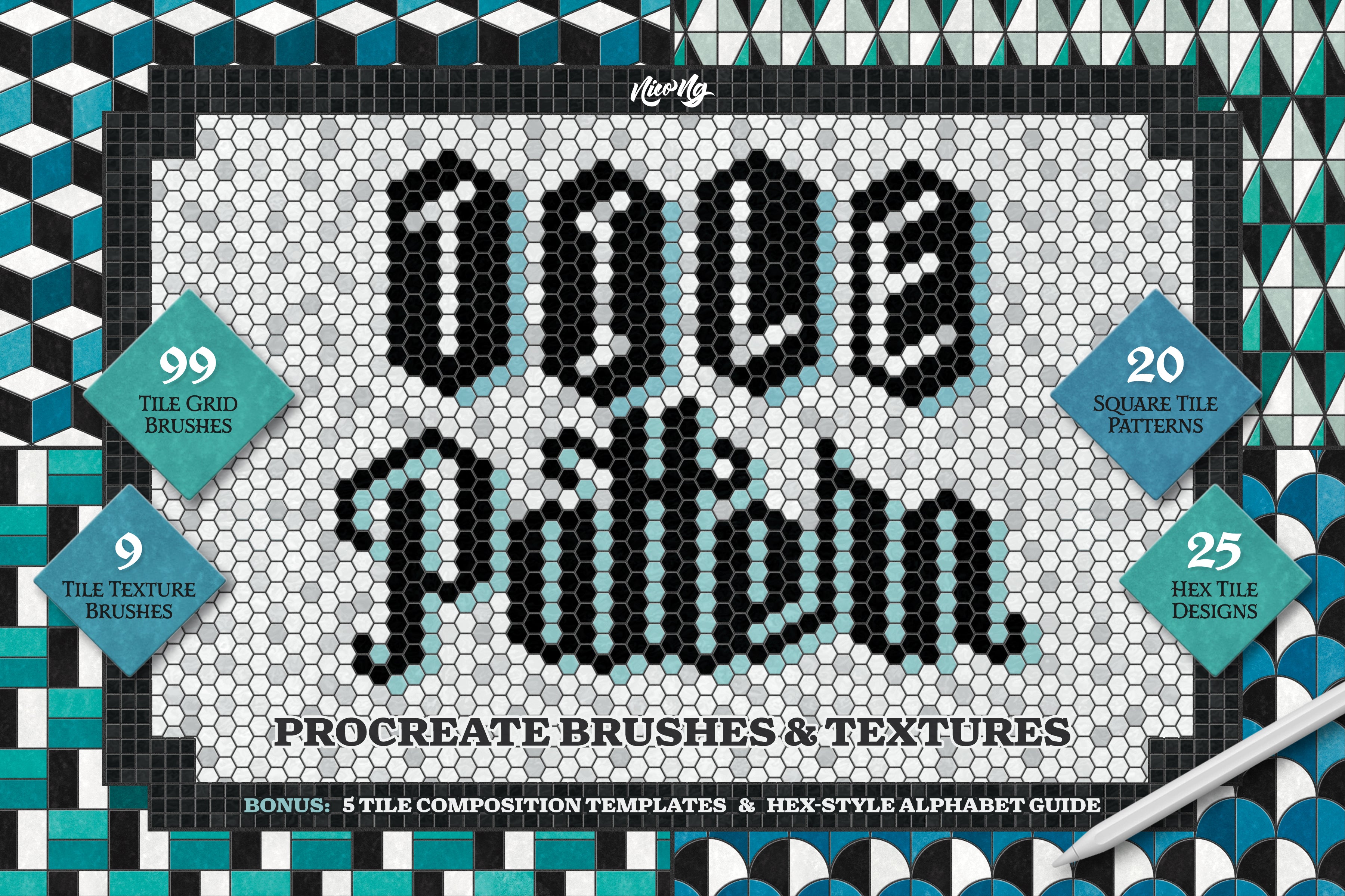 Texture and Pattern Brushes and Stamps for Procreate