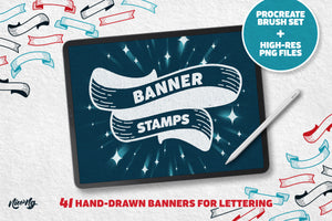 Lettering Banner Stamps for Procreate