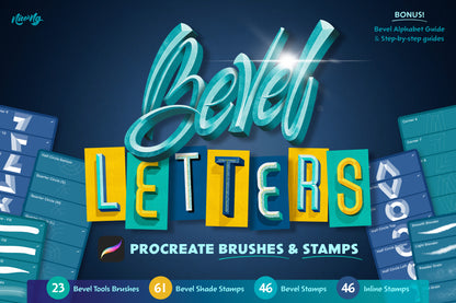 Bevel Letters Procreate Brushes & Stamps