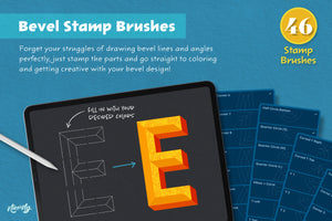 Bevel Letters Procreate Brushes & Stamps