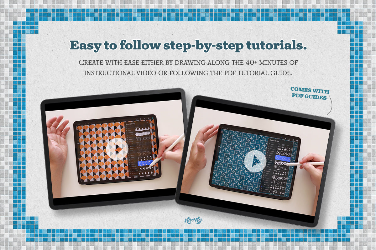 Tile Pattern Procreate Brushes & Textures